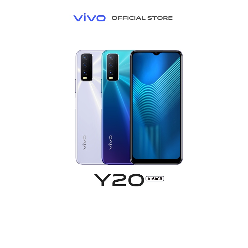 Vivo Y20 (2020) Ram 4GB Rom 64GB 5,000 mAh | AI Triple Macro Camera | Side-Mounted Fingerprint Screen