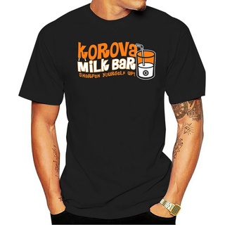 เสื้อยืด พิมพ์ลายกราฟฟิค Korova Milk Bar สีส้ม สไตล์เรโทร