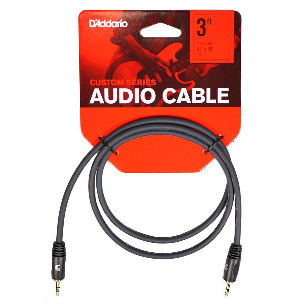 D'Addario® PW-MC-03 สาย AUX สายแจ็คออดิโอ แบบสเตอริโอ ความยาว 1 เมตร หัวชุบทอง อย่างดี  (Audio Cable