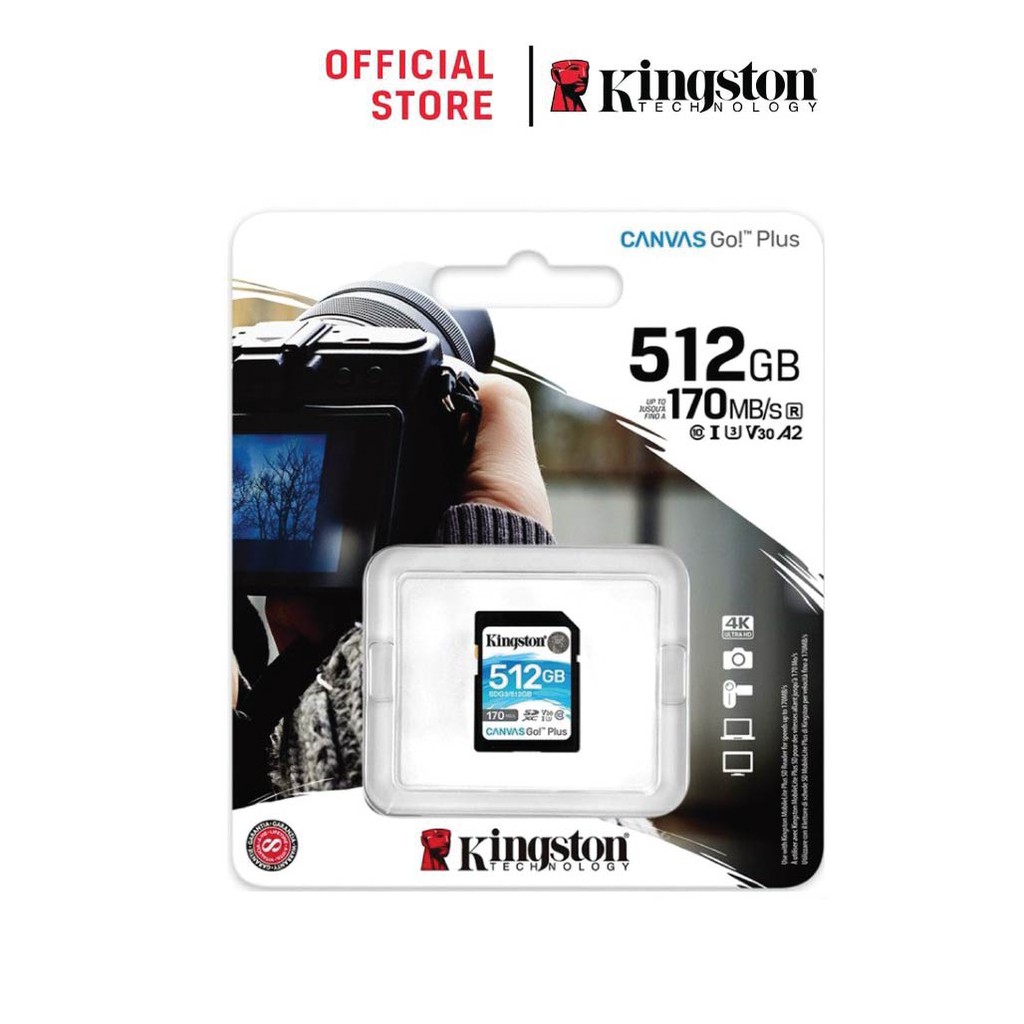 Memory Cards 2290 บาท Kingston 512GB Canvas Go! Plus SD Card Full HD & 4K UHD 170MB/s (SDG3/512GB) Mobile & Gadgets