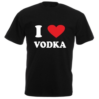 เสื้อยืดลําลอง แขนสั้น คอกลม พิมพ์ลาย Make Your Own I Love (Heart) Vodka Best Friend คุณภาพสูง สําหรับผู้ชาย