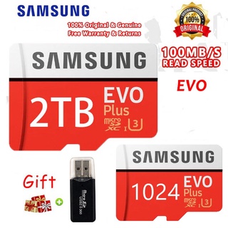 Samsung EVO plus 2TB เมมโมรี่การ์ด 1tb ไมโคร sd การ์ด 521G ความเร็วสูง sd เมมโมรี่การ์ด โทรศัพท์มือถือ แท็บเล็ต กล้อง เมมโมรี่การ์ด