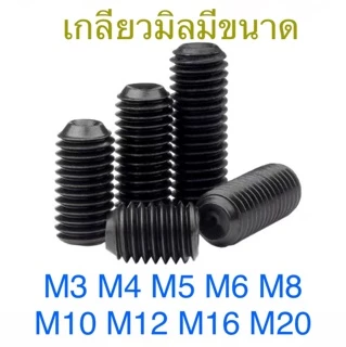 สกรูตัวหนอน ดำ เหล็กแข็ง 12.9 M4