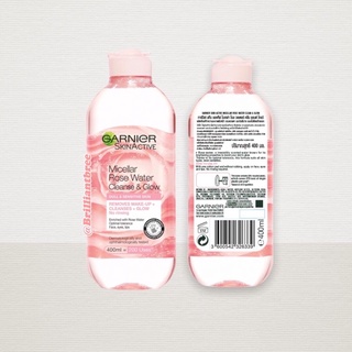 ไมเซลล่าเช็ดเครื่องสำอาง 🍊Garnier Micellar Rose Water Cleanse &amp; Glow 400ml