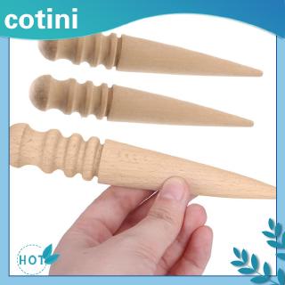 ที่มีจำหน่าย ⤵⤵ 2pcs Leathercraft รอบไม้ขอบ Slicker Burnisher สำหรับหนังไม้