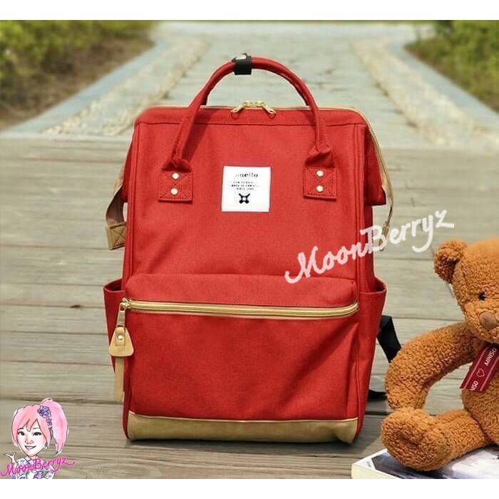 ANELLO กระเป๋าเป้ของแท้ รุ่น Classic x PAGEBOY สีแดง