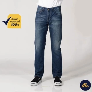Mc JEANS (แม็คยีนส์) กางเกงยีนส์ผู้ชาย กางเกงยีนส์ขากระบอก เอวกลาง Straight Jeans สียีนส์ MBIP676