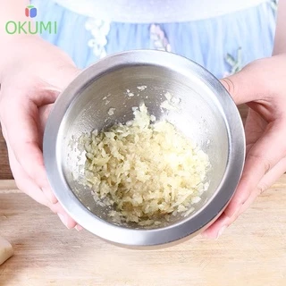 OKUMI_SHOP ครกสแตนเลส พร้อมฝาซิลิโคน ครก + สาก เกรดอาหาร