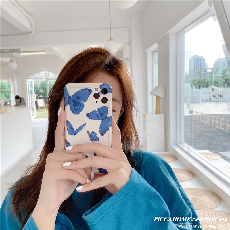 ผีเสื้อสีแดงสุทธิสำหรับ Apple x กรณีโทรศัพท์มือถือ iPhone11pro / xsmax / xr / iphonex / 8plus หญิง 7
