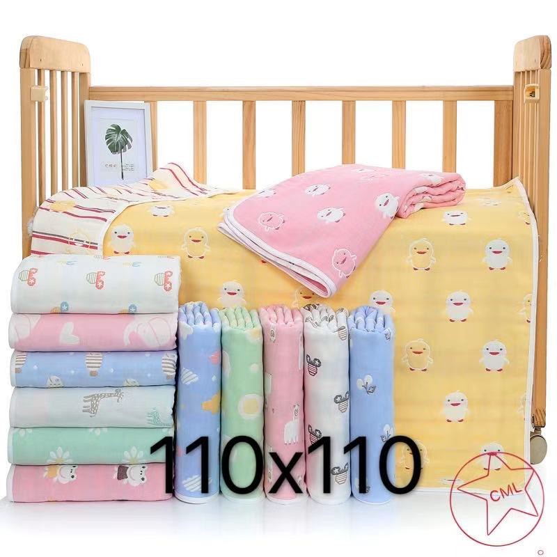 ผ้าห่มญี่ปุ่นผ้าฝ้ายทอ 6 ชั้น ขนาดใหญ่ 110*110