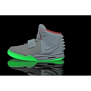 ▣✗Nike Air Yeezy 2 Wolf Grey Pure Platinum Glow in the Dark