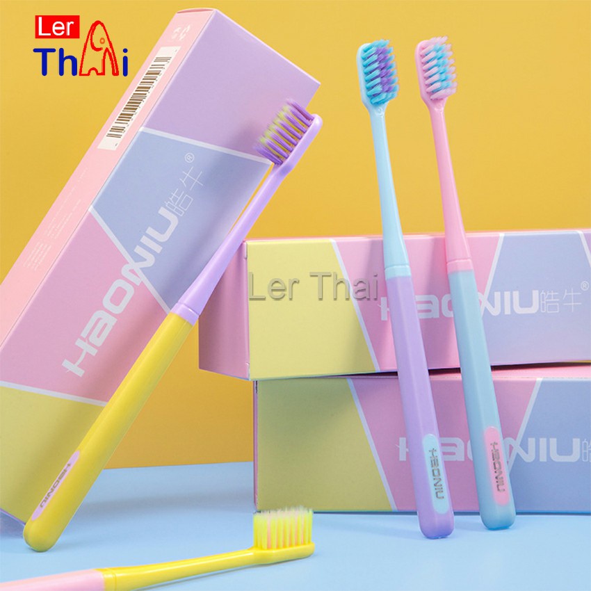 LerThai แปรงสีฟัน สีพาสเทล สไตล์ญี่ปุ่น สวย น่ารัก น่าใช้  พร้อมส่ง ราคาต่อ ชิ้น  Ice cream toothbrush