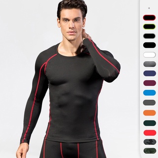 Queshark เสื้อยืดกีฬา แขนยาว แห้งเร็ว 15 สี สําหรับผู้ชาย