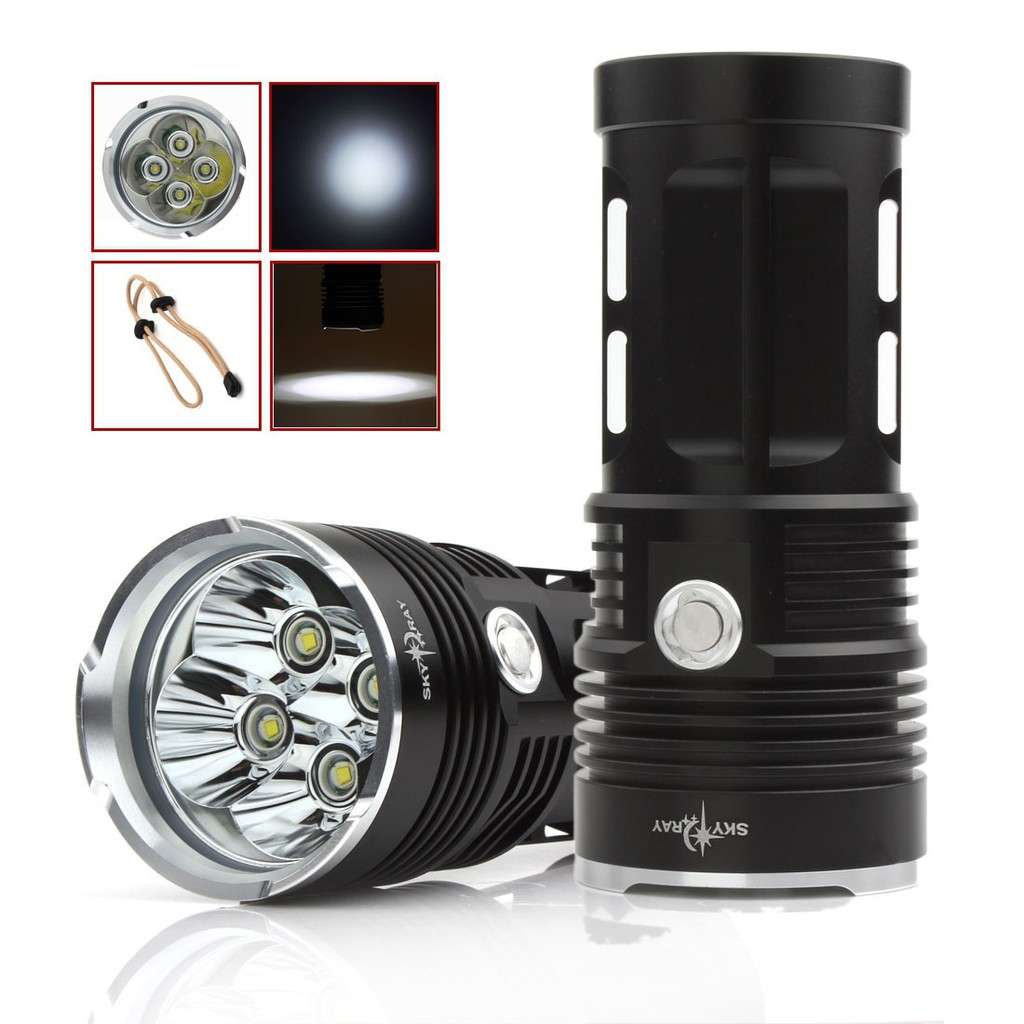 ไฟฉายหลอดไฟ 4800 Lm 4 X Cree Xm - L T 6 Led 3 Skyray