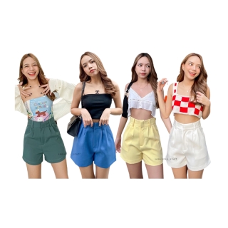 B01 [ใส่โค้ดWULNWRลด40] Seoulday_StuffBasic Day Shorts กางเกงขาสั้นเอวสูง(ไซส์ XS/S/M) ทรงสวยมาก เก็บพุง ใส่แล้วดูผอม