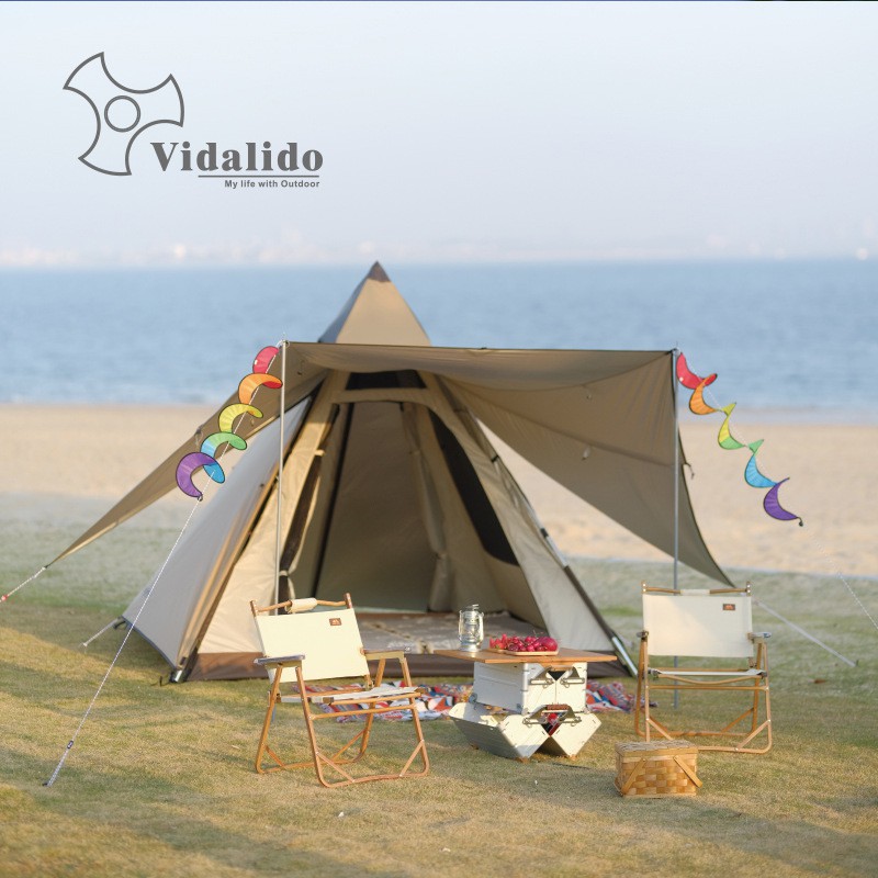Vidalido Teepee Auto Tent เต้นท์กระโจม ไม่มีเสากลาง รุ่นใหม่ล่าสุด 2021 เสาอลูมีเนียม ผ้ากัน UV สินค้าพร้อมส่งในไทย
