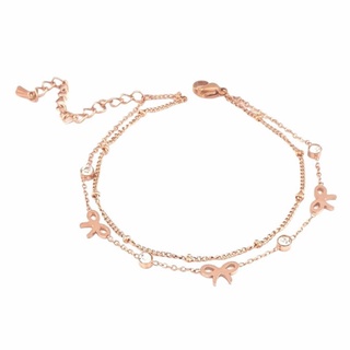 สร้อยข้อมือ LAROV รุ่น BR98-02 สีพิงค์โกลด์ สแตนเลสแท้