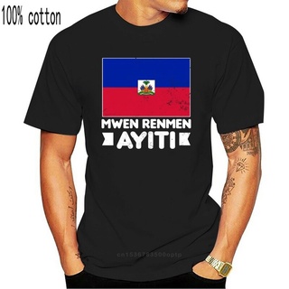 [S-5XL]เสื้อยืด พิมพ์ลายธง Haiti Mwen Ren Ayiti สําหรับผู้ชาย