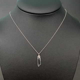 สร้อยคอเงินแท้พร้อมจี้"เคลียร์ควอตซ์ คริสตัล" Clear Quartz Crystal with 925 Silver Necklace