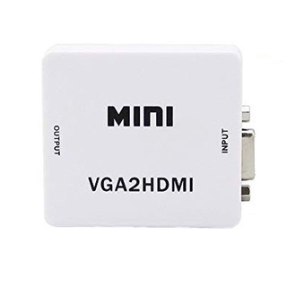 Mini Vga To Hdmi Audio และวิดีโอ Vga To Hdmi กล่องสีขาวขนาดเล็ก Vga2 Hdmi