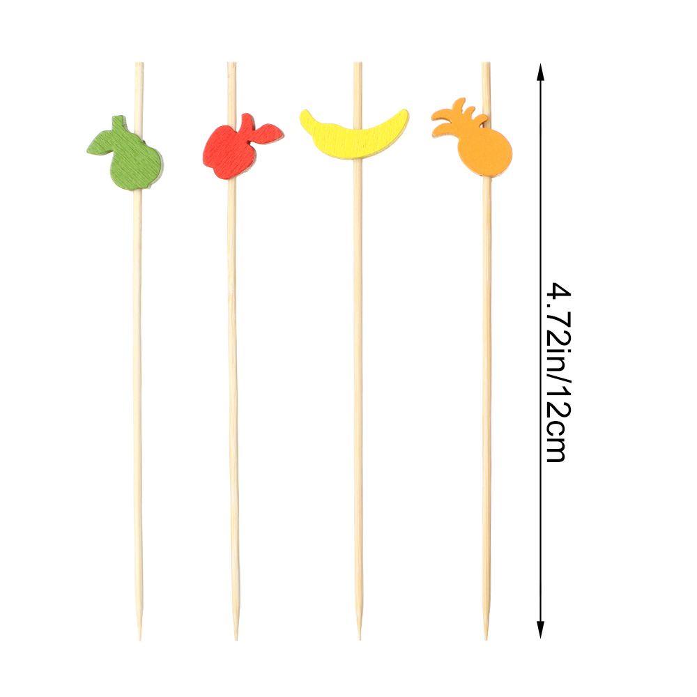 Summerr 100 ชิ้นไม้ไผ่ Picks งานแต่งงาน Supply Cupcake ส้อมผลไม้สลัดผัก Sticks ไม้จิ้มฟัน Skewer อาหารผลไม้ค็อกเทล Decor - รูปที่ 2