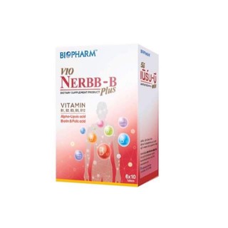 Exp.21/09/2021 Biopharm Vio Nerbb-B Plus ไบโอฟาร์ม วีโอ้ เนิร์บ- บี พลัส 60 เม็ด