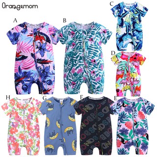 orangemom.th high quality summer short sleeve baby rompers zipper cartoon cotton newborn clothing infant jumpsuit