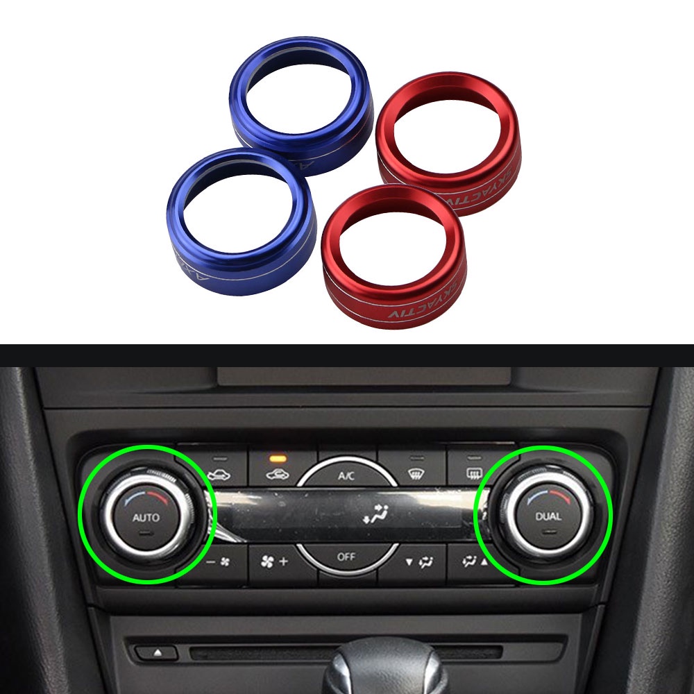 สําหรับ Mazda 2 3 6 Axela CX-5 CX-8 CX-9 Atenza ซีดาน SKYACTIV รถ AC ควบคุมความร้อนสวิทช์ลูกบิดแหวน Trim ฝาครอบ Acc.