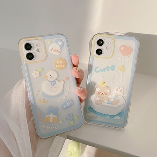 เคสโทรศัพท์มือถือแบบนิ่ม กันรอยเลนส์กล้อง ลายหมี เป็ด สําหรับ Samsung Galaxy A03 A22 A31 A32 A02 M02 A03S A02S A21S A20S A10S A11 M11 A12 M12 A52 A52S A72 A51 A71 A50 A50S A30S A20 A30 A10 4G 5G