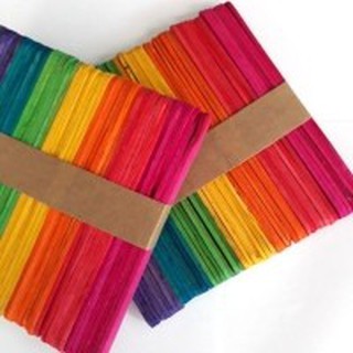 ไม้ไอติมคละสี 1แพค/ 10 ห่อ 500อัน