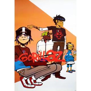 โปสเตอร์ รูปวาด วง ดนตรี กอริลลาซ GORILLAZ POSTER 20.6”x30.6” Inch Alternative Rock Hip Hop Cartoon Music V2