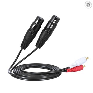 สายสัญญาณเสียงสเตอริโอ Dual Xlr Female To Dual Rca Male 1 . 5 ม . / 5 ฟุตสําหรับมิกเซอร์คอนโซล