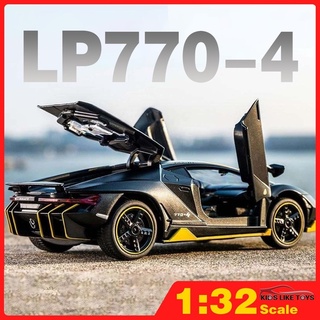 Klt โมเดลรถยนต์อัลลอย 1:32 Lamborghini LP770-4 ของเล่นสําหรับเด็ก ,ลัมโบรถเด็กของเล่นมินิอัตโนมัติรถบรรทุกยานพาหนะเสียงและแสงของเล่น