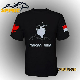 Katun เสื้อยืดแขนสั้น ผ้าฝ้าย พรีเมี่ยม พิมพ์ลาย Prabowo subianto macan Asian ขนาดใหญ่