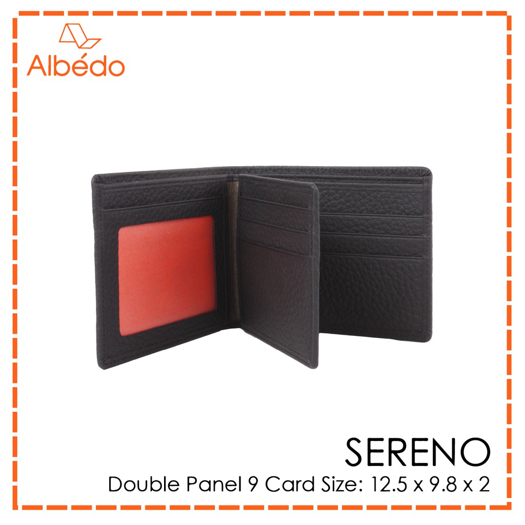 [Albedo] SERENO DOUBLE PANEL 9 CARD WALLET กระเป๋าสตางค์ หนังแท้ รุ่น SERENO - SR00999