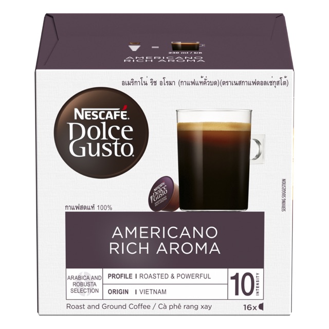 *14 แคปซูล 170 บาท* ส่งฟรี กาแฟแคปซูล Nescafe Dolce Gusto รส Americano Rich Aroma