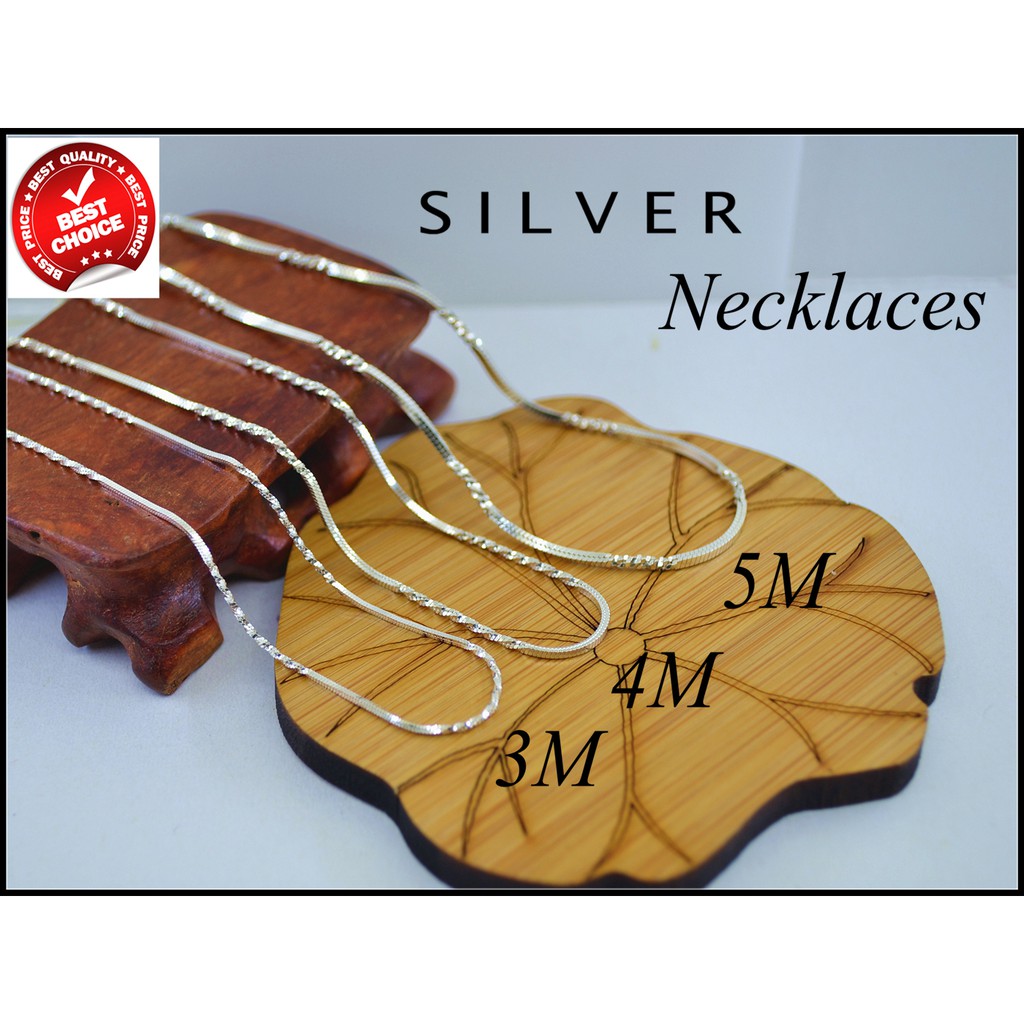 925 Necklace Silver (纯银项链 925) Rantai Leher Perak