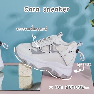 Cara sneakers white (ผ้าใบรุ่นคาร่าสูง 9 cm)