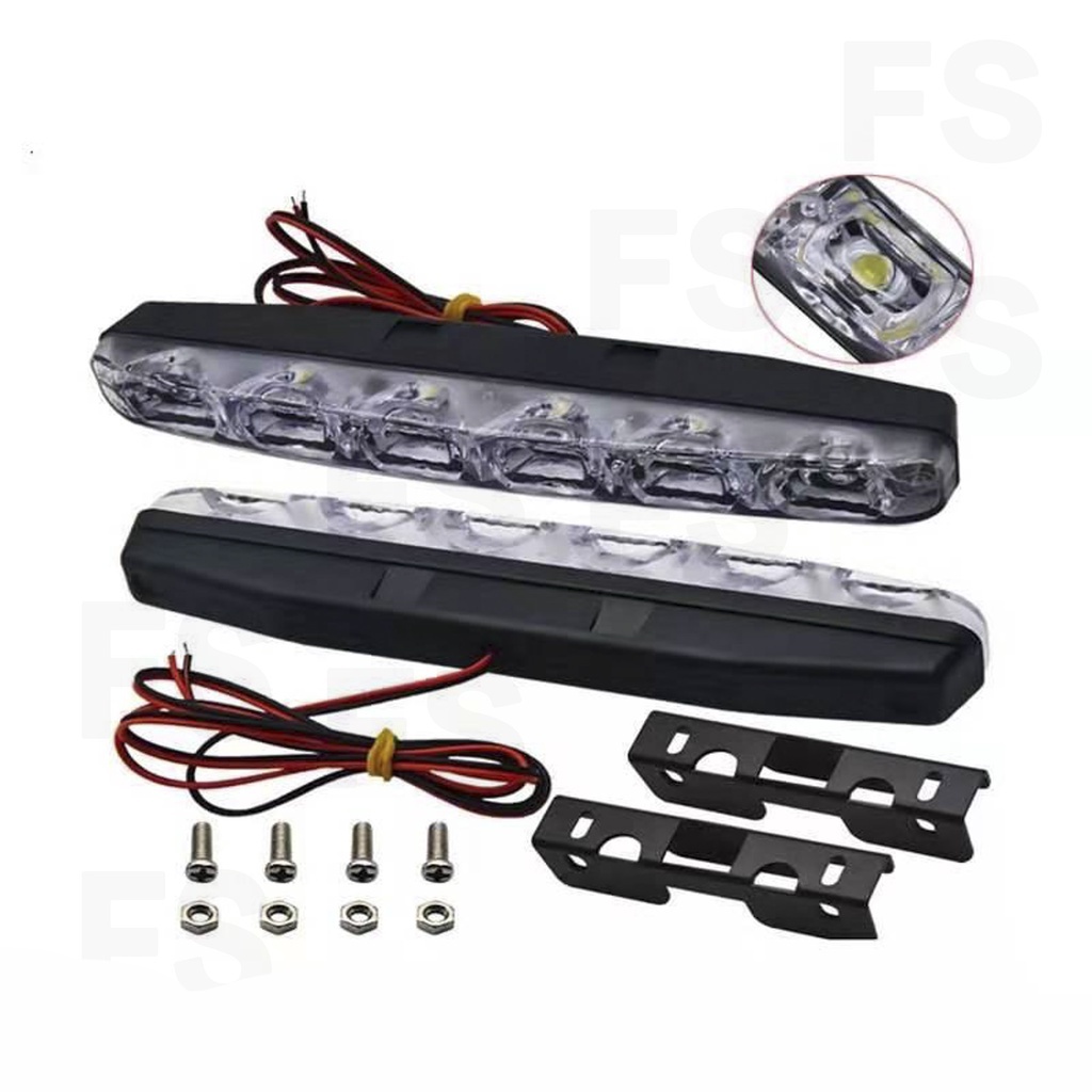 สินค้าพร้อมส่งจากไทย 2ชิ้น LED ไฟเดย์ไลท์ 12V 6ดวง Day Light ไฟตัดหมอก สีขาวกันน้ำ 100%