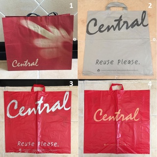 ถุงกระดาษ ถุงพลาสติก แบรนด์ เซนทรัล Central ของแท้ ใบใหญ่ มีหลายลาย สีแดง และสีเทา ถุง หลากหลายแบบ