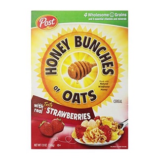 Post Honey Bunches of Oats Strawberries Cereal 369g/โพสต์ ฮันนี่บันเชสข้าวโอ๊ตสตรอเบอร์รี่ซีเรียล 369g