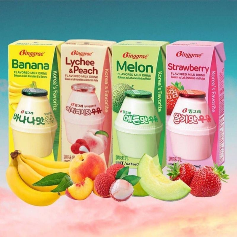 Binggrae Milk UHT 200 ML นมกล้วยเกาหลีสุดอร่อย