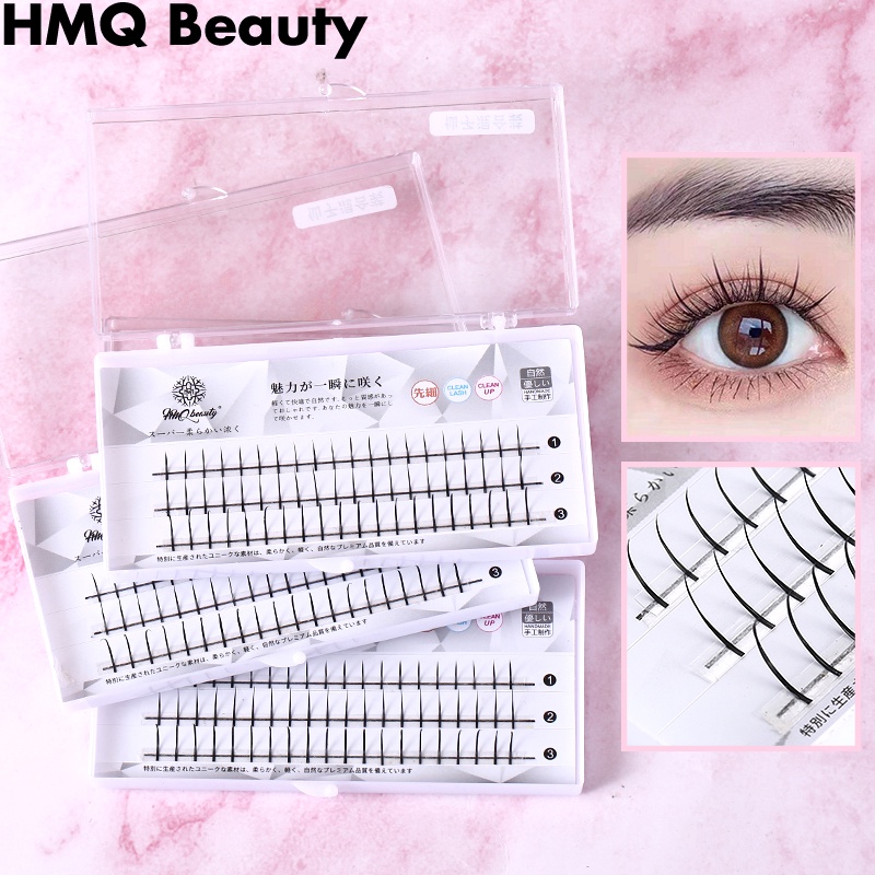 60 กลุ่ม A รูปร่าง Lashes เรียวแบนฐาน Fluffy 3D แต่ละ Premade แฟน Volume Eyelashes Extension เครื่องสำอางแต่งหน้าเครื่องมือ