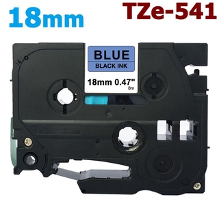 [สต็อกประเทศไทย]18mm Tze541 Black on Blue for Brother PTouch Label Tape 8M Length TZe-541 TZ-541 TZ541 Tze Tz 541 Compat