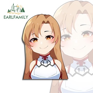 Earlfamily สติกเกอร์ กันน้ํา กันแดด ลายกราฟฟิติอนิเมะ Asuna Chibi ขนาด 13 ซม. x 9.2 ซม. สําหรับติดตกแต่งรถยนต์ รถจักรยานยนต์