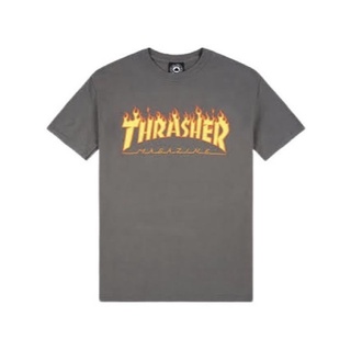 เสื้อยืดผ้าฝ้ายพิมพ์ลายแฟชั่น THRASHER - FLAME TEE