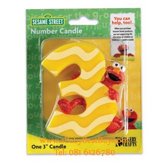 Sesame Street Elmo Number 3 Birthday Cake Candle เทียนแฟนซี เทียนวันเกิด ครบ3ปี