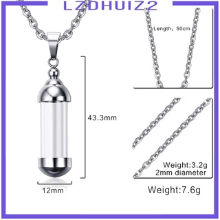 Les Fleurs  Stainless Steel Clear Glass Bottle Tube Memorial Hanging Pendant Necklace