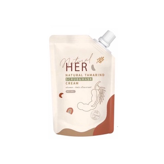 (50g.) HER Scrub &amp; Mask Natural Tamarind สครับมะขามเฮอ แบบซอง