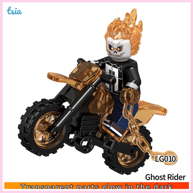Rx บล็อกตัวต่อเลโก้ รูปรถจักรยานยนต์ Ghost Rider ขนาดเล็ก ของเล่น ...